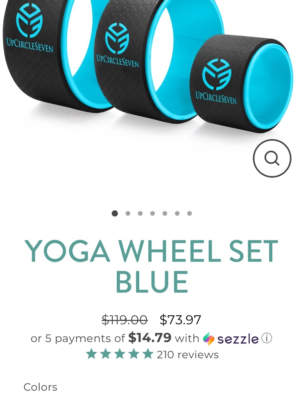 Blue Yoga Wheel Set - 3 Pack